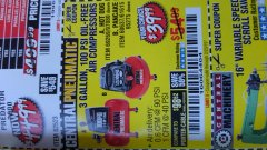 Harbor Freight Coupon 3 GALLON 100 PSI OILLESS HOT DOG STYLE AIR COMPRESSOR Lot No. 97080/69269 Expired: 2/23/19 - $39.99