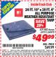 Harbor Freight ITC Coupon HFT 24 FT. 10 IN. X 39 FT. 4 IN. BLUE ALL-PURPOSE WEATHER-RESISTANT TARP Lot No. 882 Expired: 6/30/15 - $49.99