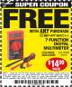 Harbor Freight FREE Coupon 7 FUNCTION DIGITAL MULTIMETER Lot No. 30756 Expired: 7/8/15 - FWP