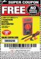 Harbor Freight FREE Coupon 7 FUNCTION DIGITAL MULTIMETER Lot No. 30756 Expired: 1/2/17 - NPR