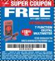 Harbor Freight FREE Coupon 7 FUNCTION DIGITAL MULTIMETER Lot No. 30756 Expired: 2/23/18 - FWP