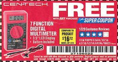 Harbor Freight FREE Coupon 7 FUNCTION DIGITAL MULTIMETER Lot No. 30756 Expired: 4/30/19 - FWP
