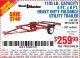 Harbor Freight Coupon 1195 LB. CAPACITY 4 FT. x 8 FT. HEAVY DUTY FOLDABLE UTILITY TRAILER Lot No. 62170/62648/62666/90154 Expired: 6/9/15 - $259.99