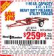 Harbor Freight Coupon 1195 LB. CAPACITY 4 FT. x 8 FT. HEAVY DUTY FOLDABLE UTILITY TRAILER Lot No. 62170/62648/62666/90154 Expired: 8/25/15 - $259.99