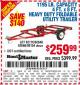 Harbor Freight Coupon 1195 LB. CAPACITY 4 FT. x 8 FT. HEAVY DUTY FOLDABLE UTILITY TRAILER Lot No. 62170/62648/62666/90154 Expired: 2/20/16 - $259.99