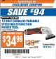 Harbor Freight ITC Coupon 12 VOLT LITHIUM-ION VARIABLE SPEED MULTIFUNCTION POWER TOOL Lot No. 67707/68012 Expired: 8/29/17 - $34.99