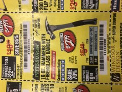 Harbor Freight Coupon PITTSBURGH 16 OZ. FIBERGLASS HAMMER Lot No. 47873/69005/61262/60714 Expired: 3/4/20 - $2.99