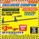 Harbor Freight ITC Coupon 24" QUICK RELEASE BAR CLAMP Lot No. 96213 Expired: 12/31/17 - $3.99