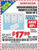 Harbor Freight ITC Coupon INDOOR WIRELESS REMOTE SYSTEM PACK OF 3 Lot No. 62575/68759 Expired: 7/31/15 - $17.99
