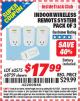 Harbor Freight ITC Coupon INDOOR WIRELESS REMOTE SYSTEM PACK OF 3 Lot No. 62575/68759 Expired: 7/31/15 - $17.99