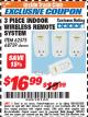 Harbor Freight ITC Coupon INDOOR WIRELESS REMOTE SYSTEM PACK OF 3 Lot No. 62575/68759 Expired: 12/31/17 - $16.99