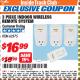 Harbor Freight ITC Coupon INDOOR WIRELESS REMOTE SYSTEM PACK OF 3 Lot No. 62575/68759 Expired: 3/31/18 - $16.99