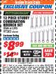 Harbor Freight ITC Coupon 12 PIECE SAE AND METRIC STUBBY COMBINATION WRENCH SET Lot No. 61395/97383 Expired: 3/31/18 - $8.99