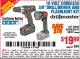Harbor Freight Coupon 18 VOLT CORDLESS 3/8" DRILL/DRIVER AND FLASHLIGHT KIT Lot No. 68287/69652/62869/62872 Expired: 3/10/16 - $19.99