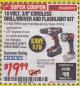 Harbor Freight Coupon 18 VOLT CORDLESS 3/8" DRILL/DRIVER AND FLASHLIGHT KIT Lot No. 68287/69652/62869/62872 Expired: 1/31/18 - $19.99