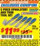 Harbor Freight ITC Coupon 5 PIECE UPHOLSTERY AND TRIM TOOL SET Lot No. 99739 Expired: 10/31/17 - $11.99
