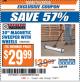 Harbor Freight ITC Coupon CENTRAL MACHINERY 30 IN. MAGNETIC SWEEPER WITH WHEELS Lot No. 93245 Expired: 7/25/17 - $29.99