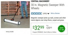 Harbor Freight Coupon CENTRAL MACHINERY 30 IN. MAGNETIC SWEEPER WITH WHEELS Lot No. 93245 Expired: 6/30/20 - $32.99