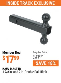 Harbor Freight ITC Coupon 2" DOUBLE BALL HITCH Lot No. 94900 Expired: 7/1/21 - $17.99