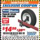 Harbor Freight ITC Coupon TRAILER SPARE TIRE CARRIER Lot No. 93341 Expired: 4/30/18 - $14.99