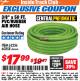 Harbor Freight ITC Coupon 3/8" x 50 FT. PVC/RUBBER AIR HOSE Lot No. 60358/62256 Expired: 4/30/18 - $17.99