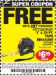Harbor Freight FREE Coupon 1" X 25 FT. TAPE MEASURE Lot No. 69080/69030/69031 Expired: 6/1/15 - FWP