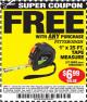 Harbor Freight FREE Coupon 1" X 25 FT. TAPE MEASURE Lot No. 69080/69030/69031 Expired: 12/31/15 - FWP
