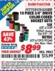 Harbor Freight ITC Coupon 10 PIECE 3/8" DRIVE COLOR CODED SOCKET SETS Lot No. 61339/93262/61292/93260 Expired: 8/31/15 - $8.99