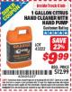 Harbor Freight ITC Coupon 1 GALLON CITRUS HAND CLEANER WITH HAND PUMP Lot No. 43222 Expired: 8/31/15 - $9.99