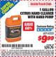 Harbor Freight ITC Coupon 1 GALLON CITRUS HAND CLEANER WITH HAND PUMP Lot No. 43222 Expired: 1/31/16 - $9.99