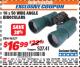 Harbor Freight ITC Coupon 10 X 50 WIDE ANGLE BINOCULARS Lot No. 94527 Expired: 9/30/17 - $16.99