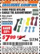 Harbor Freight ITC Coupon 1000 PIECE NYLON CABLE TIE ASSORTMENT Lot No. 69409/60255 Expired: 8/31/17 - $7.99