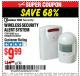 Harbor Freight ITC Coupon WIRELESS SECURITY ALERT SYSTEM Lot No. 61910/62447/90368 Expired: 1/29/17 - $9.99
