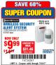 Harbor Freight Coupon WIRELESS SECURITY ALERT SYSTEM Lot No. 61910 / 62447 / 90368 Expired: 7/10/17 - $9.99