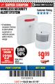 Harbor Freight Coupon WIRELESS SECURITY ALERT SYSTEM Lot No. 61910/62447/90368 Expired: 4/1/18 - $9.99