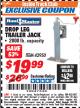 Harbor Freight ITC Coupon DROP LEG TRAILER JACK Lot No. 42950 Expired: 3/31/18 - $19.99