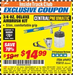 Harbor Freight ITC Coupon 3/4 OZ. DELUXE AIRBRUSH KIT Lot No. 69492/95810 Expired: 5/31/19 - $14.99