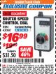 Harbor Freight ITC Coupon ROUTER SPEED CONTROL DIAL Lot No. 43060 Expired: 8/31/17 - $16.99