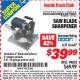 Harbor Freight ITC Coupon 120 VOLT CIRCULAR SAW BLADE SHARPENER Lot No. 96687 Expired: 8/31/15 - $39.99