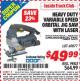 Harbor Freight ITC Coupon HEAVY DUTY VARIABLE SPEED ORBITAL JIG SAW WITH LASER Lot No. 69077 Expired: 8/31/15 - $49.99
