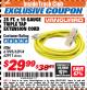 Harbor Freight ITC Coupon VANGUARD 25 FT. X 10/3 GAUGE TRIPLE-TAP EXTENSION CORD, YELLOW Lot No. 62911 Expired: 4/30/18 - $29.99