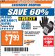 Harbor Freight ITC Coupon PADDED MECHANICS GLOVES Lot No. 62424/62423/62425 Expired: 11/7/17 - $7.99