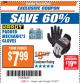 Harbor Freight ITC Coupon PADDED MECHANICS GLOVES Lot No. 62424/62423/62425 Expired: 12/19/17 - $7.99