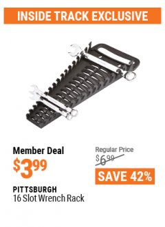 Harbor Freight ITC Coupon 16 SLOT WRENCH RACK Lot No. 36930/62850 Expired: 4/29/21 - $3.99