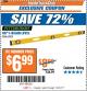 Harbor Freight ITC Coupon PITTSBURGH 48 IN. I-BEAM LEVEL Lot No. 67819 Expired: 10/31/17 - $6.99