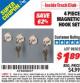 Harbor Freight ITC Coupon 4 PIECE MAGNETIC HOOK SET Lot No. 98502 Expired: 9/30/15 - $1.89