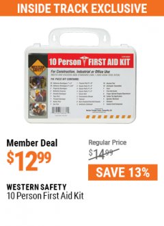 Harbor Freight Coupon 10 PERSON FIRST AID KIT Lot No. 68681 Expired: 7/1/21 - $12.99