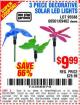 Harbor Freight Coupon 3 PIECE DECORATIVE SOLAR LED LIGHTS Lot No. 95588/69462/60561 Expired: 8/26/15 - $9.99