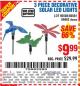 Harbor Freight Coupon LUMINAR OUTDOOR 30 IN. SOLAR LED GARDEN DECORATIVE LIGHTS, 3-PACK Lot No. 59266/69462 Expired: 10/29/15 - $9.99