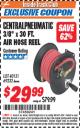 Harbor Freight ITC Coupon 3/8" X 50 FT. AIR HOSE REEL Lot No. 40131/69232 Expired: 7/31/16 - $29.99